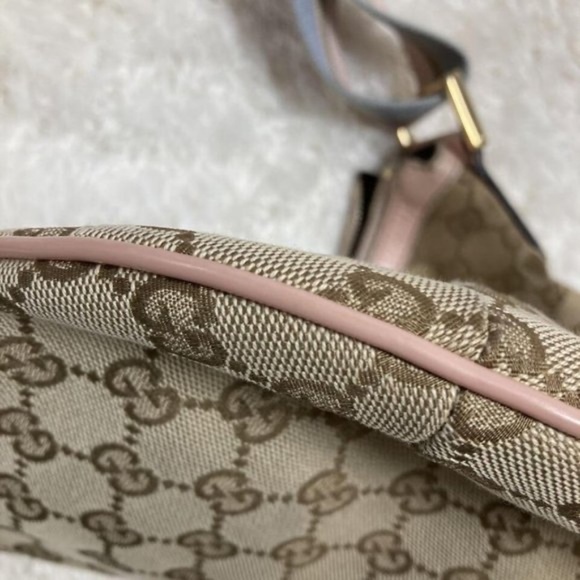 100% Authentic Gucci GG Canvas Beige Pink  Shoulder Bag - Picture 7 of 16